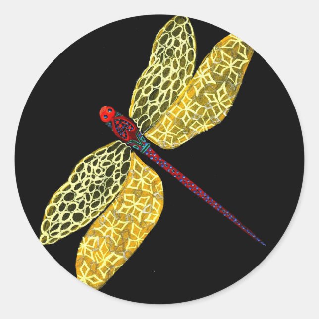 Dragonfly Runder Aufkleber (Vorderseite)