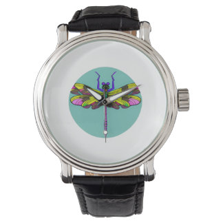 Dragonfly Schöne, bunt und verziert Armbanduhr