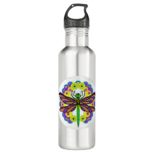 Dragonfly Schöne, bunt und verziert Edelstahlflasche