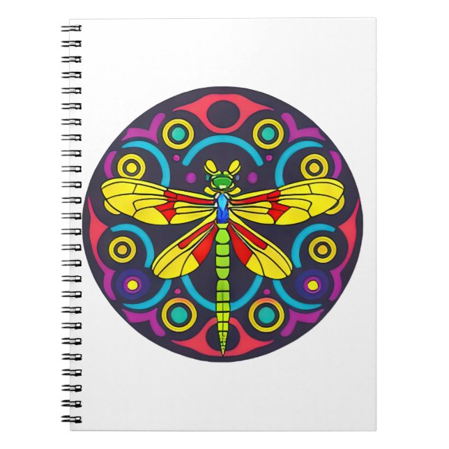Dragonfly Schöne, bunt und verziert Notizblock (Vorderseite)