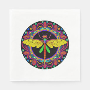 Dragonfly Schöne, bunt und verziert Serviette