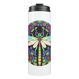 Dragonfly Schöne, bunt und verziert Thermosbecher