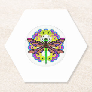 Dragonfly Schöne, bunt und verziert Untersetzer