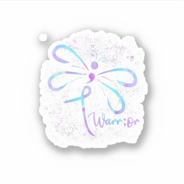 Dragonfly Semicolon Suizidprävention Bewusstsein O Aufkleber (Vorderseite)