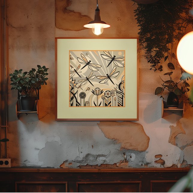 Dragonfly Serenade : Un paysage Art Déco (Créateur téléchargé)