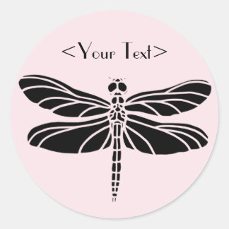 Dragonfly-Silhouette Runder Aufkleber