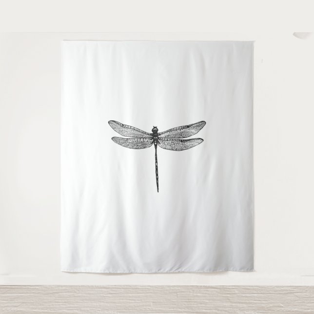 Dragonfly Sketch Wandteppich (Vorderseite)