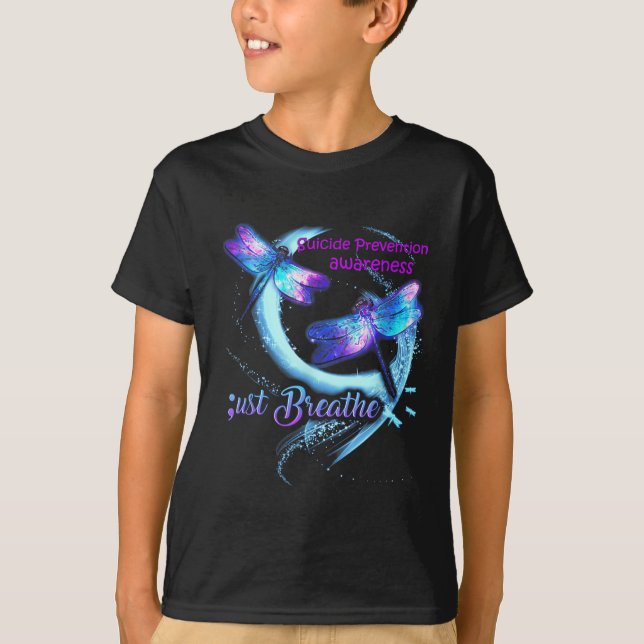Dragonfly Suicide Awareness Warrior Sem T-Shirt (Vorderseite)