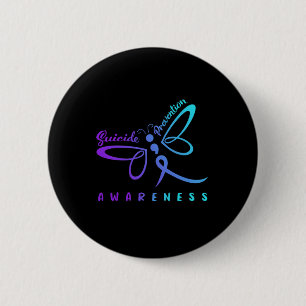 Dragonfly Suizidprävention Bewusstsein rosa und di Button