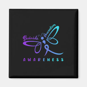 Dragonfly Suizidprävention Bewusstsein rosa und di Magnet
