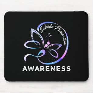Dragonfly Suizidprävention Bewusstsein rosa und di Mousepad