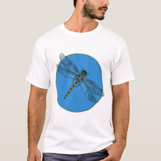 Dragonfly Summer – Light Blue Circle Art T-Shirt