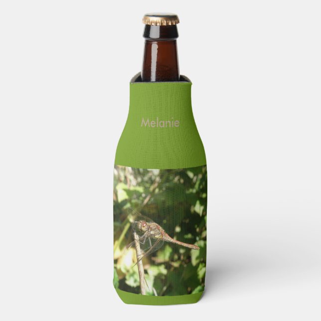 Dragonfly sur un Glacière de bouteille personnalis (Bottle Devant)