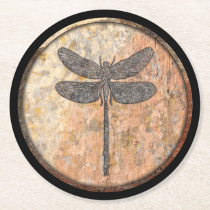 Dragonfly Talking Canyons, New Mexico Runder Pappuntersetzer