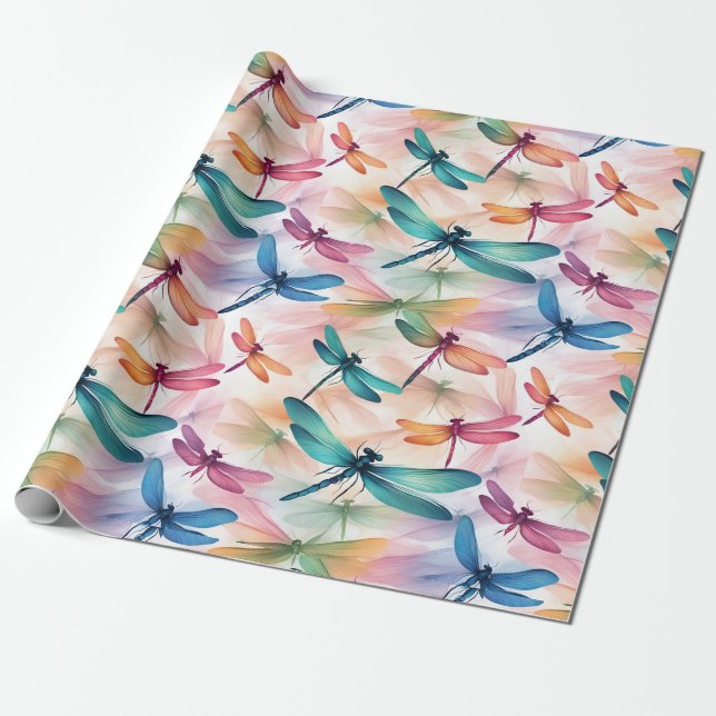 Dragonfly-Tanz Druckknopfdruck Nähtasche Geschenkpapier (Ungerollt)