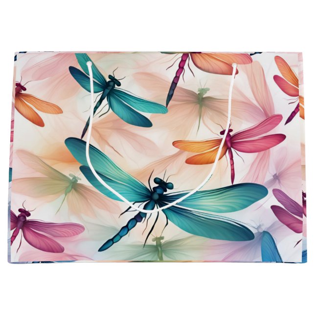 Dragonfly-Tanz Druckknopfdruck Nähtasche Große Geschenktüte (Vorderseite)
