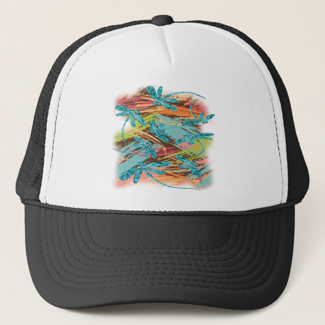 Dragonfly Turquoise Splash Truckerkappe (Vorderseite)