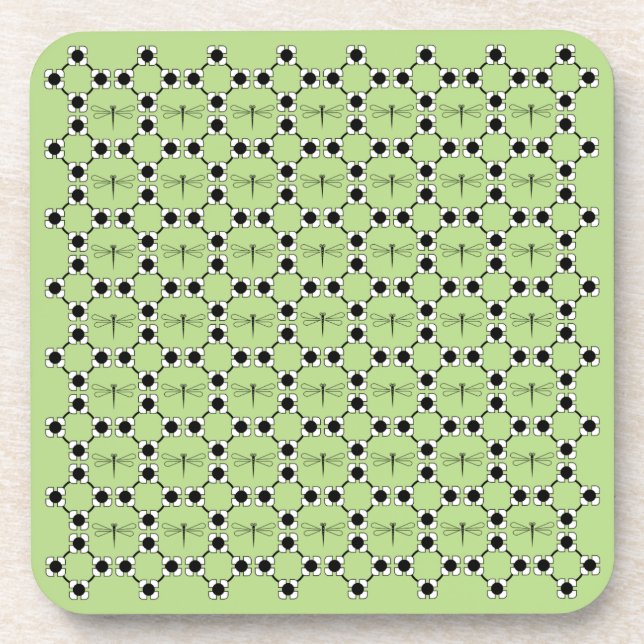 Dragonfly - Untersetzer aus grünem Kunststoff - Se (Vorderseite)