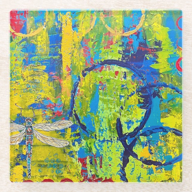 Dragonfly-Untersetzer Glasuntersetzer (Vorderseite)