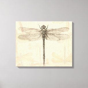 Dragonfly Vintag Antike klassische Natur Leinwanddruck