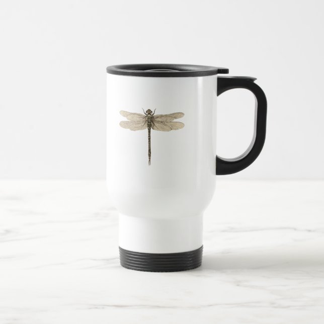 Dragonfly Vintag Antike klassische Natur Reisebecher (Rechts)