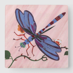 Dragonfly Wall Clock Quadratische Wanduhr