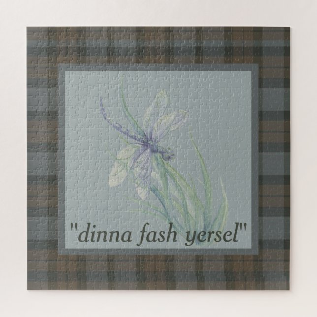 Dragonfly Watercolor Fraser Clan Tartan Kariert (Vertikal)
