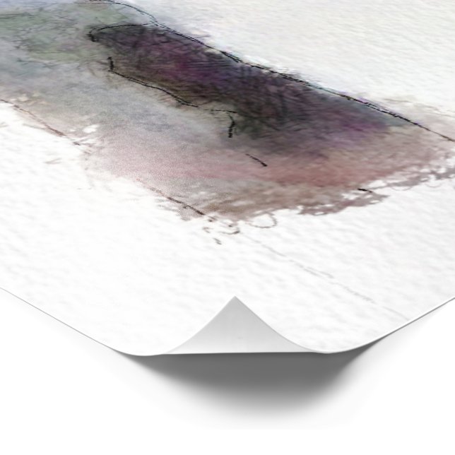 Dragonfly Watercolor Pastellweiß Hintergrund Fotodruck (Ecke)