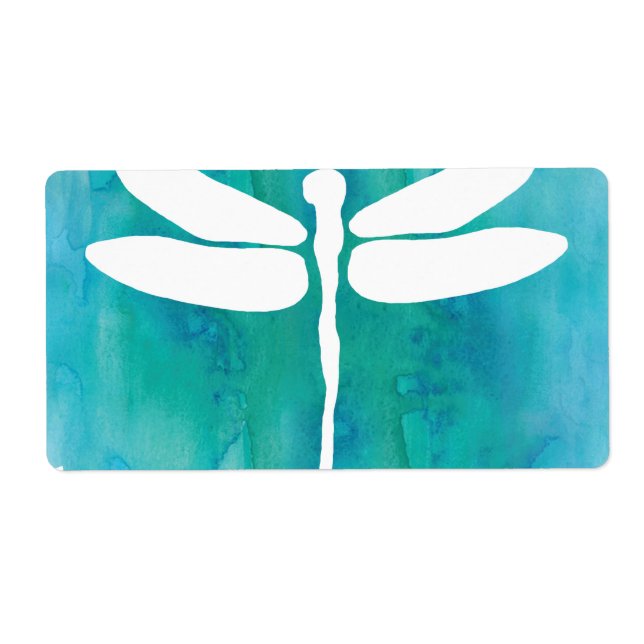 Dragonfly Watercolor White Aqua (Vorne)