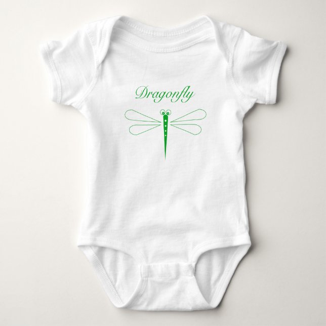 Dragonfly - White Baby Jersey Bodysuit Baby Strampler (Vorderseite)