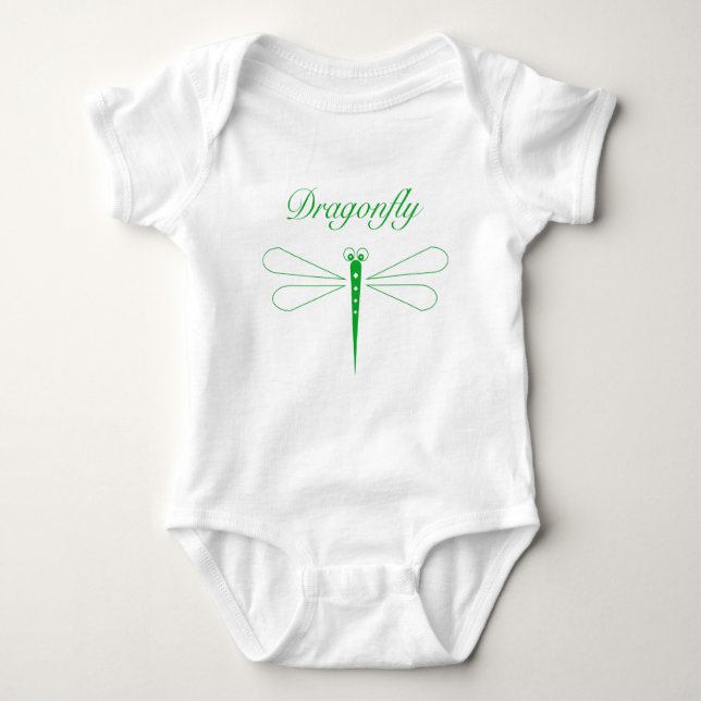 Dragonfly - White Baby Jersey Bodysuit Strampler (Vorderseite)