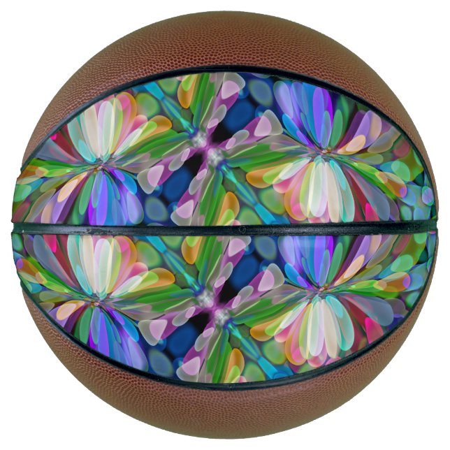 Dragonfly Wildblume Garden Abstrakt Basketball (Vorderseite)