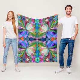 Dragonfly Wildblume Garden Abstrakt Fleecedecke