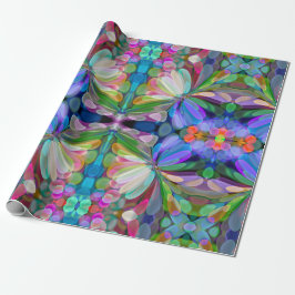 Dragonfly Wildblume Garden Abstrakt Geschenkpapier