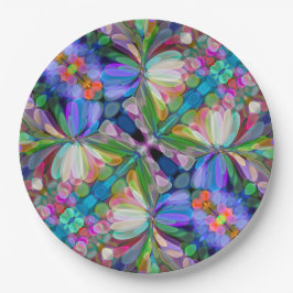 Dragonfly Wildblume Garden Abstrakt Pappteller