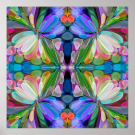 Dragonfly Wildblume Garden Abstrakt Poster