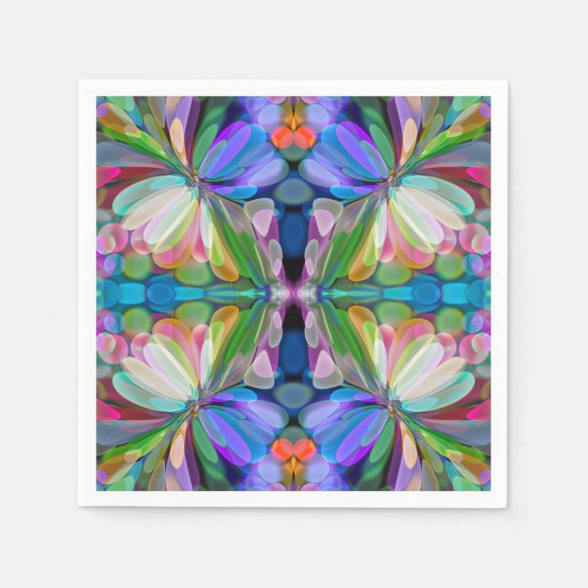 Dragonfly Wildblume Garden Abstrakt Serviette (Vorderseite)