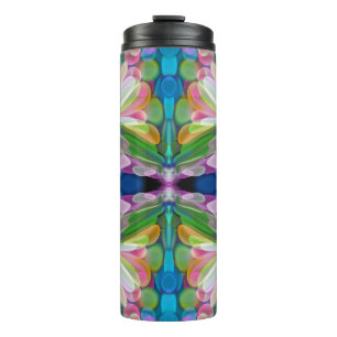 Dragonfly Wildblume Garden Abstrakt Thermosbecher