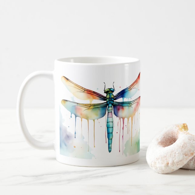 Dragonfly Wildlife & Nature Water Color Set Kaffeetasse (Mit Donut)