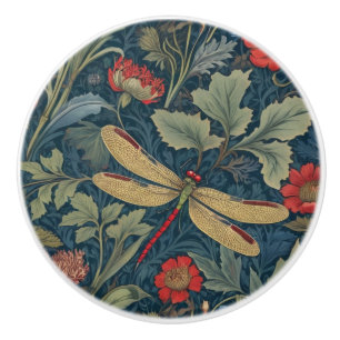 Dragonfly William Morris Stil Rechts Vintag Keramikknauf
