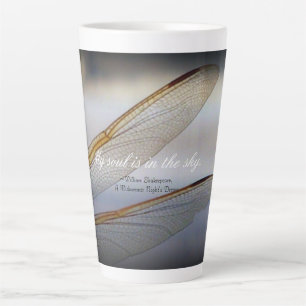 Dragonfly Wings Macro mit Shakespeare Zitat Milchtasse