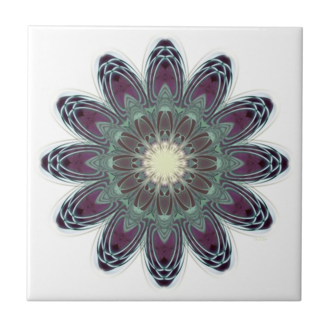 Dragonfly Wings Mandala Fliese (Vorderseite)