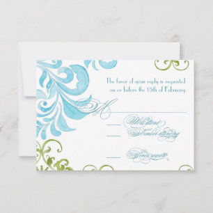 Dragonfly Wirbel Scroll Chic Modernes Blumenladen RSVP Karte