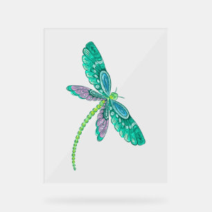 Dragonfly zeichnend I Liebe Dragonflies Geschenkid Acrylschild