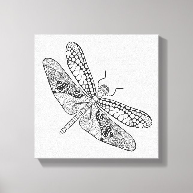 Dragonfly Zendoodle 6 Leinwanddruck (Vorderseite)