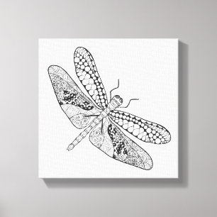 Dragonfly Zendoodle 6 Leinwanddruck