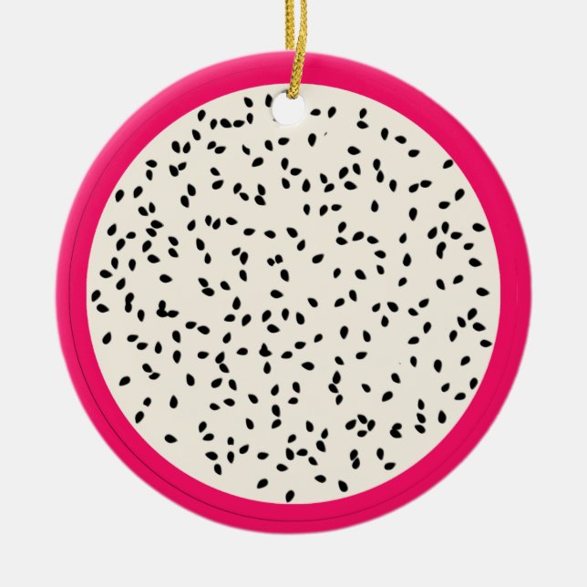 Dragonfruit / Dragon Fruit Stylized Fruit Slice Keramik Ornament (Vorne)