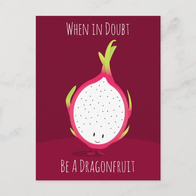 Dragonfruit Food Lächelnd Cartoon-Charakter | Postkarte (Vorderseite)