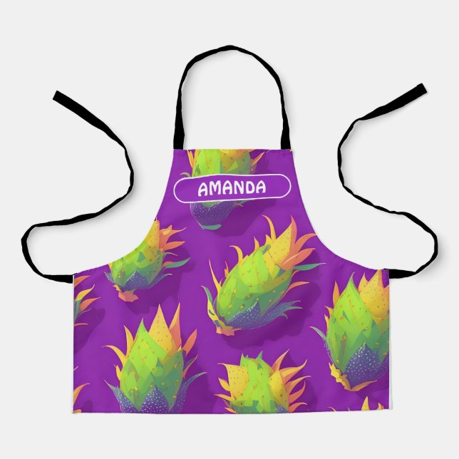 Dragonfruit Rainbow Personalisiertes Muster Schürze (Vorderseite)