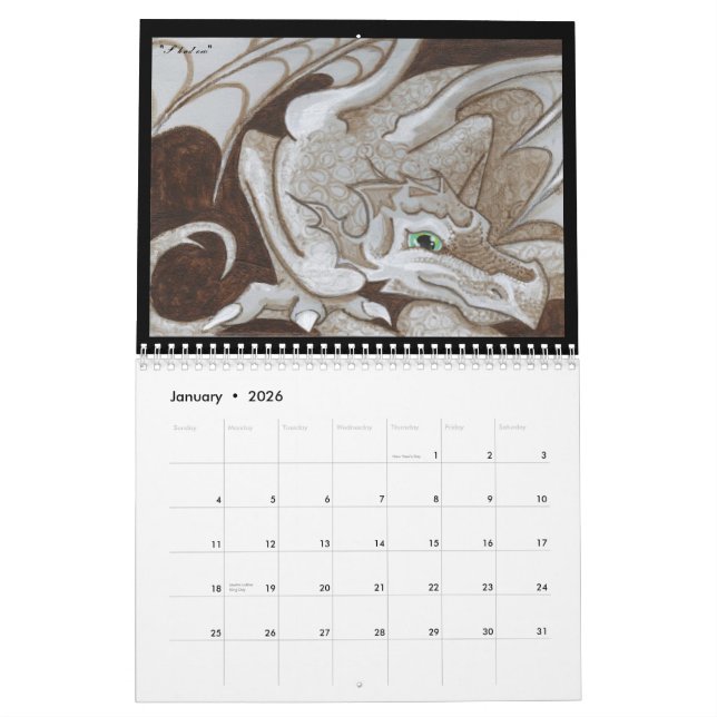 Dragons 2011 imaginaire calendrier de la peinture  (Jan 2026)